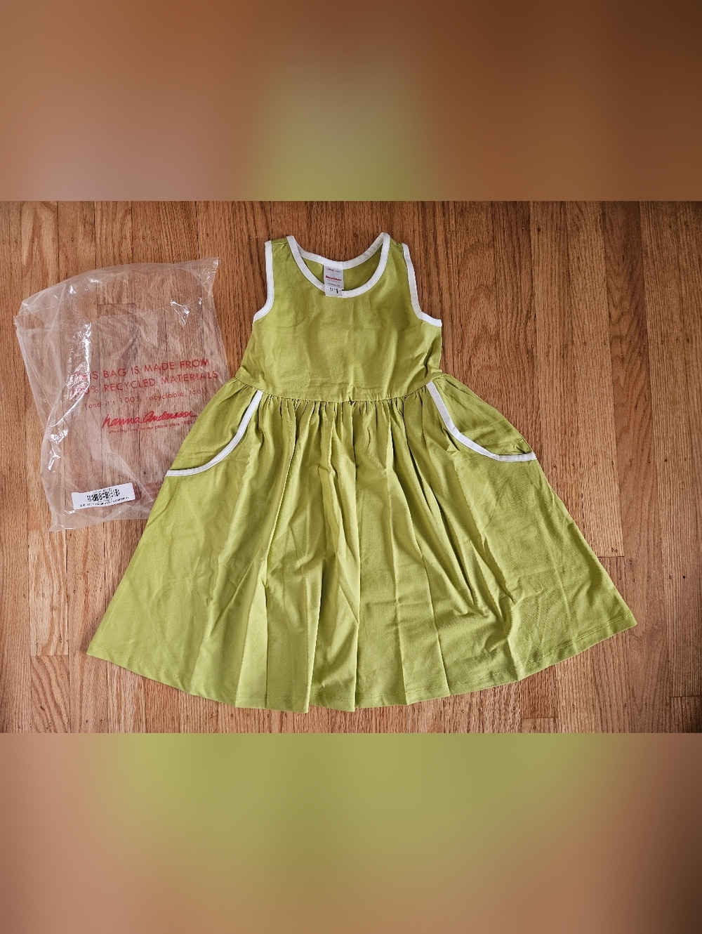 NWT Hanna Andersson Green Racerback Dress 6-7Y